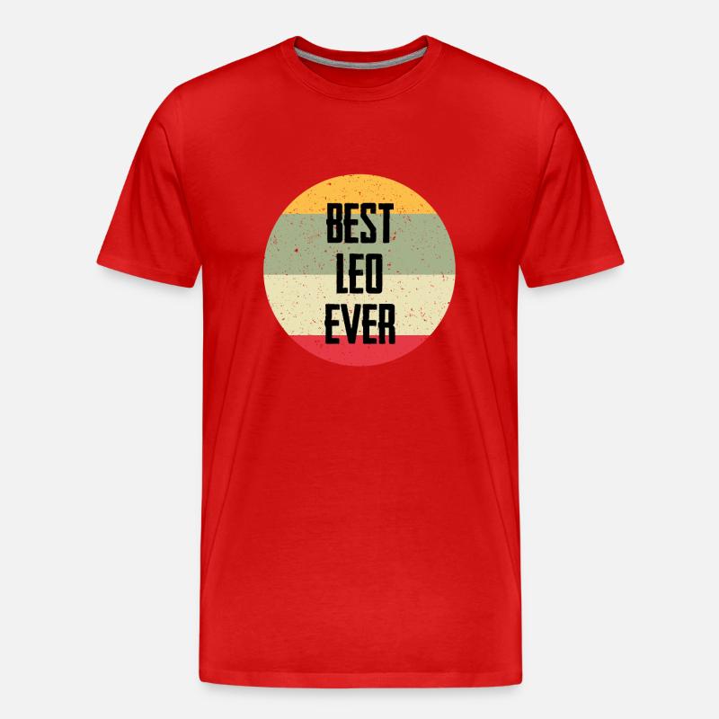 Best Leo Ever - Männer Premium Bio T-Shirt - Rot