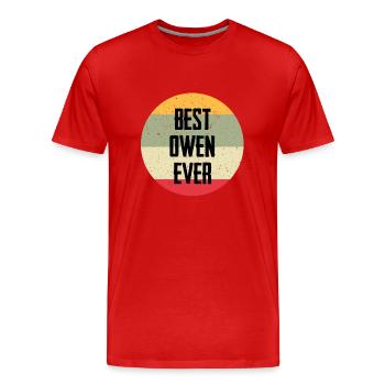 Best Owen Ever - Männer Premium Bio T-Shirt - Rot - Vorne - Damien (186cm)