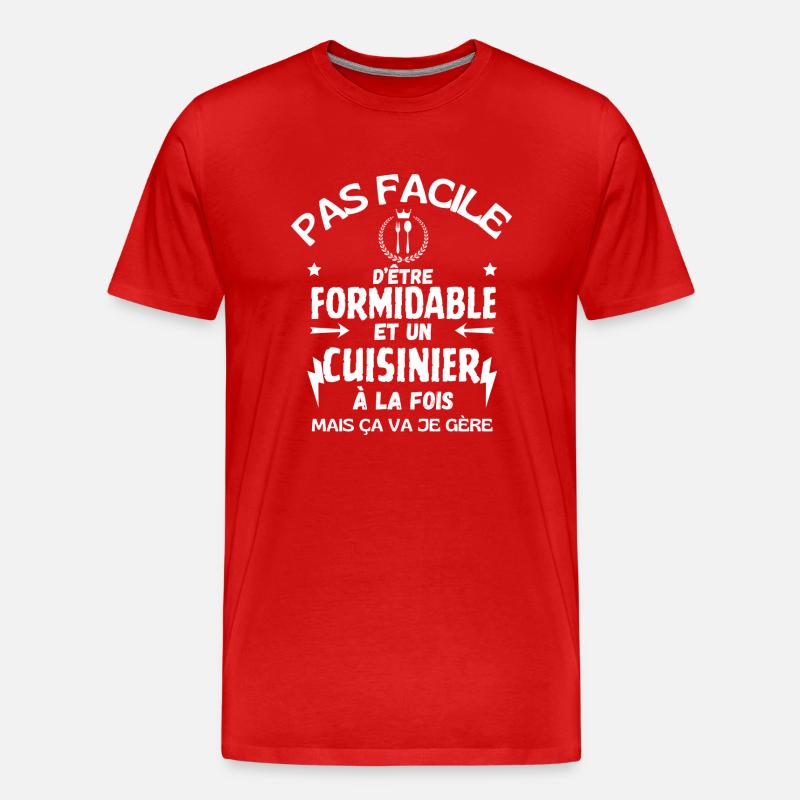 GROSSARTIGER KOCH - Männer Premium Bio T-Shirt - Rot