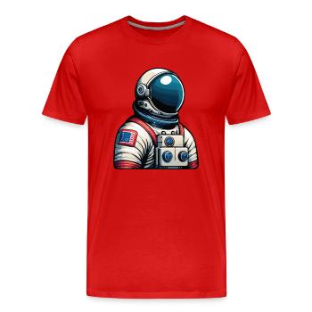 Astronaut - Männer Premium Bio T-Shirt - Rot - Vorne - Damien (186cm)