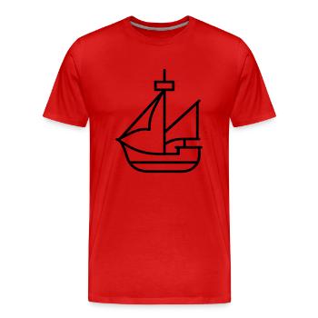 Bateau pirate - T-shirt bio Premium Homme - rouge - Devant - Damien (186cm)
