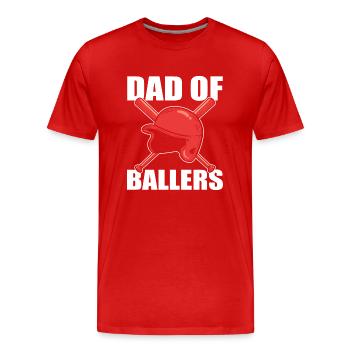 Softball Softball-Spieler Vater Vatertag Papa - Männer Premium Bio T-Shirt - Rot - Vorne - Damien (186cm)