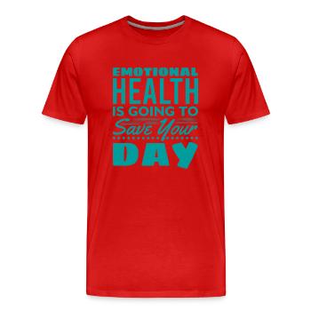 Santé émotionnelle - T-shirt bio Premium Homme - rouge - Devant - Damien (186cm)