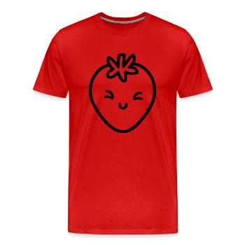 fraise - T-shirt bio Premium Homme - rouge - Devant - Damien (186cm)