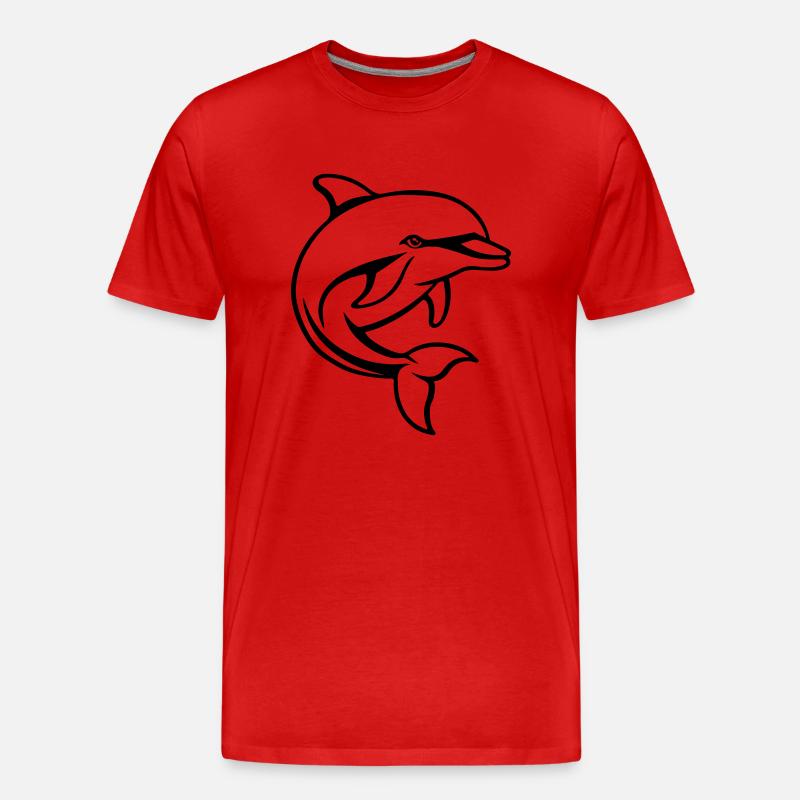 delfin comic - Männer Premium Bio T-Shirt - Rot