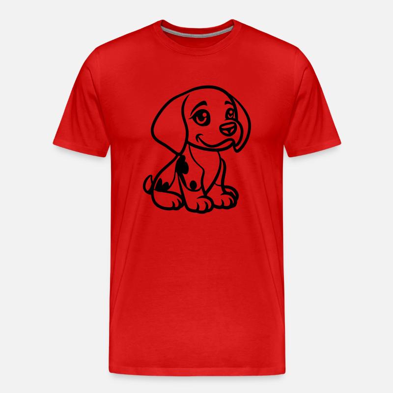 hund tier comic - Männer Premium Bio T-Shirt - Rot