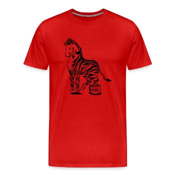 Zebra Schwarze oder Weiße Streifen Lustige Bilder - Männer Premium Bio T-Shirt - Rot - Vorne - Damien (186cm)