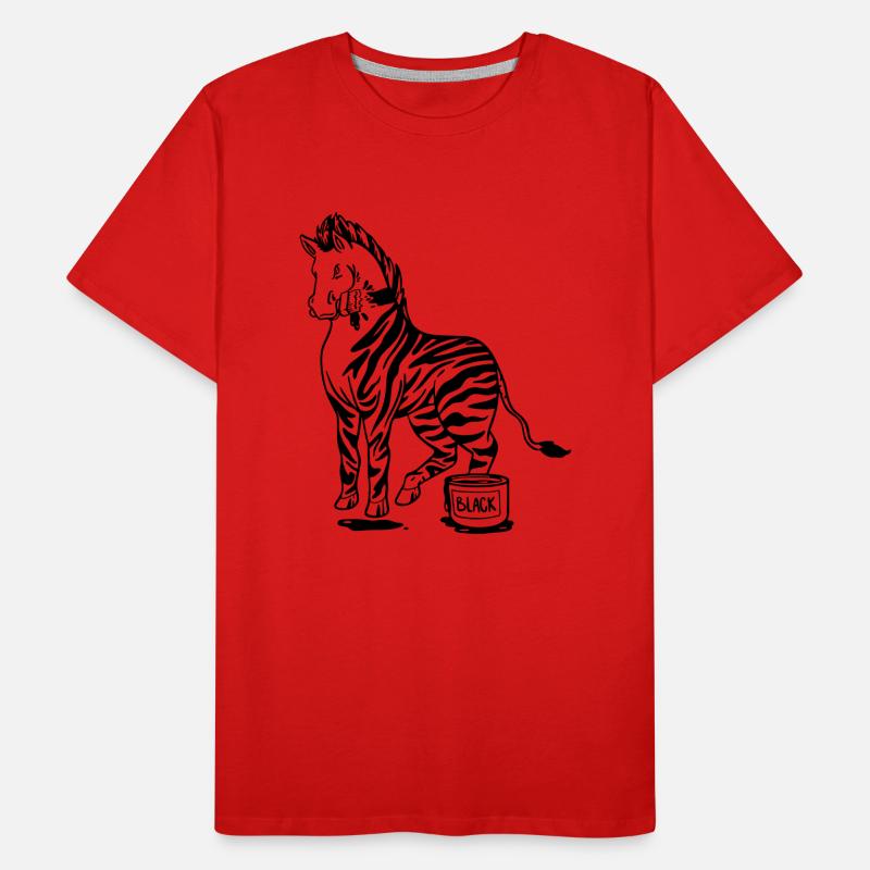 Zebra Schwarze oder Weiße Streifen Lustige Bilder Männer Premium Bio T-Shirt