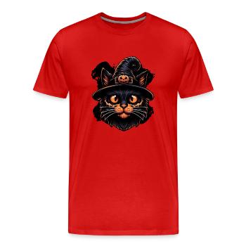 Minou effrayant - T-shirt bio Premium Homme - rouge - Devant - Damien (186cm)