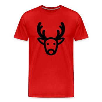 renne de noel - T-shirt bio Premium Homme - rouge - Devant - Damien (186cm)