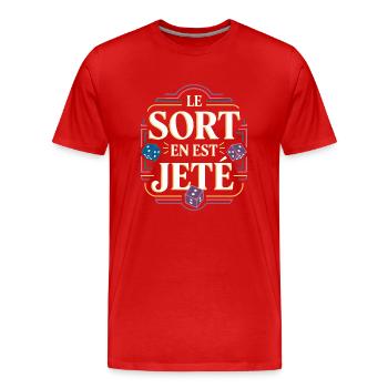 Le sort en est jeté - T-shirt bio Premium Homme - rouge - Devant - Damien (186cm)