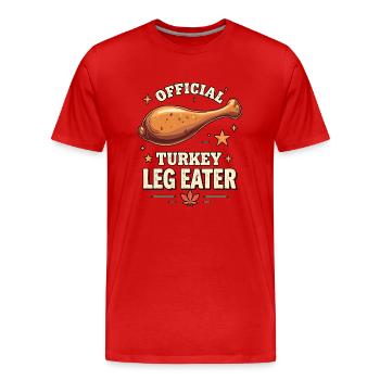 Mangeur officiel de cuisses de dinde - T-shirt bio Premium Homme - rouge - Devant - Damien (186cm)
