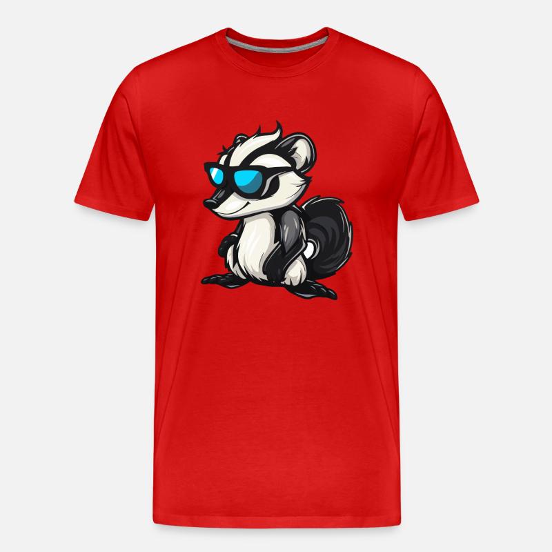Stinktier Comic Cool - Männer Premium Bio T-Shirt - Rot