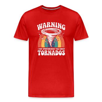 L’amour des tempêtes et des phénomènes météorologiques - T-shirt bio Premium Homme - rouge - Devant - Damien (186cm)