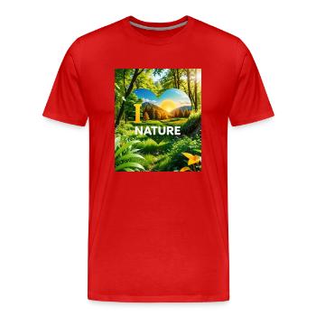 Nature - Men's Premium Organic T-Shirt - red - Front - Damien (186cm)