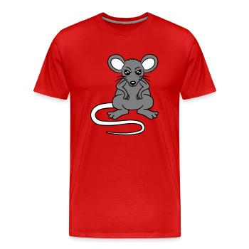 Mouse looks angry angry frustrated angry aggressive - Men's Premium Organic T-Shirt - red - Front - Damien (186cm)