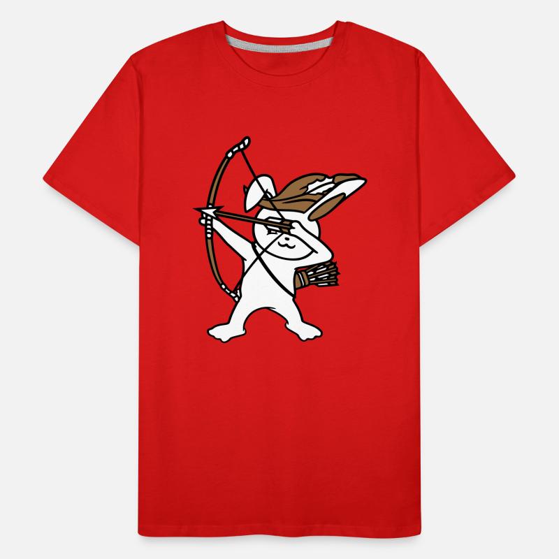 Lapin Archer Médiéval Flèche Tir à l’arc T-shirt bio Premium Homme