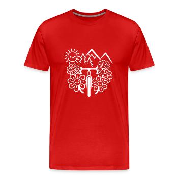 Aventure en vélo de gravier - T-shirt bio Premium Homme - rouge - Devant - Damien (186cm)