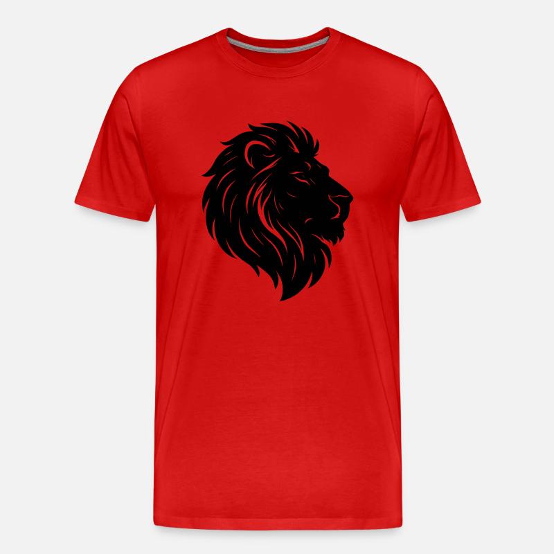 Löwe Löwenkopf - Männer Premium Bio T-Shirt - Rot