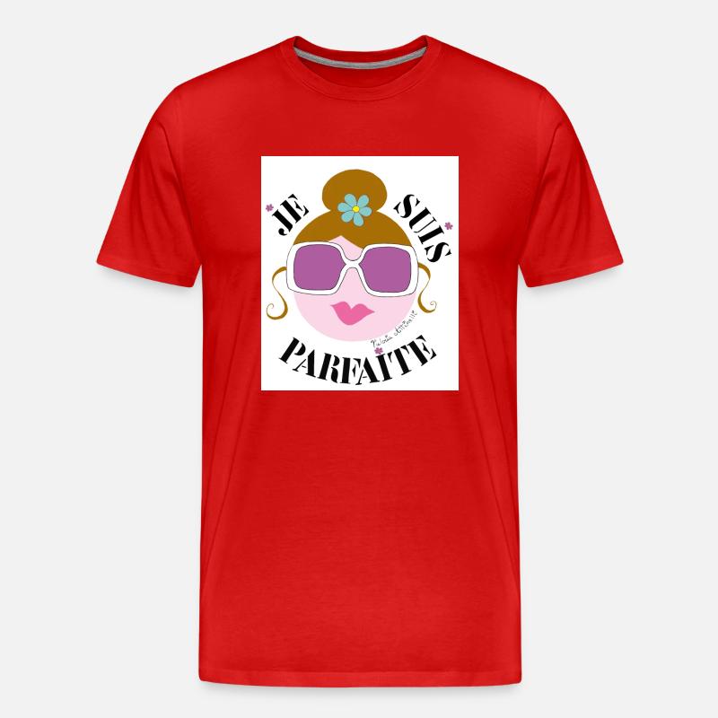 Ich bin Perfekt - Männer Premium Bio T-Shirt - Rot
