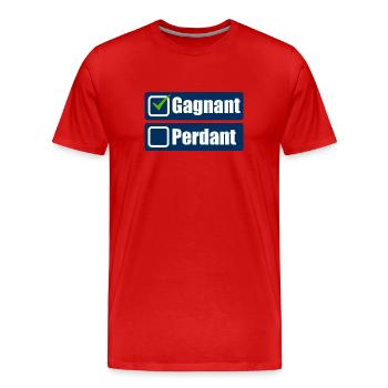 Gagnant - T-shirt bio Premium Homme - rouge - Devant - Damien (186cm)