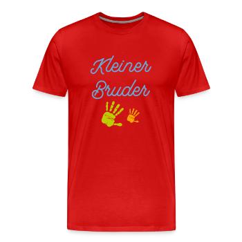 Kleiner Bruder T-Shirt - Männer Premium Bio T-Shirt - Rot - Vorne - Damien (186cm)