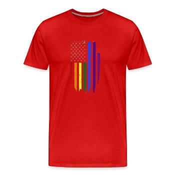 Gay Gay Lesbienne Gay Pride cadeau - T-shirt bio Premium Homme - rouge - Devant - Damien (186cm)