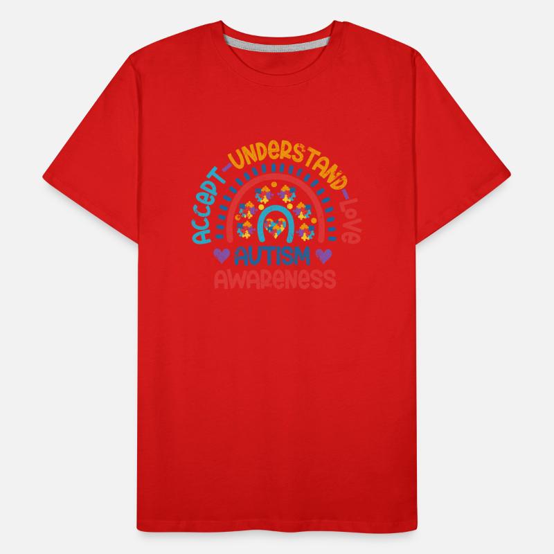 AUTISTIC ACCEPT LOVING UNDERSTANDING CONSCIOUSLY SAYING Men's Premium Organic T-Shirt