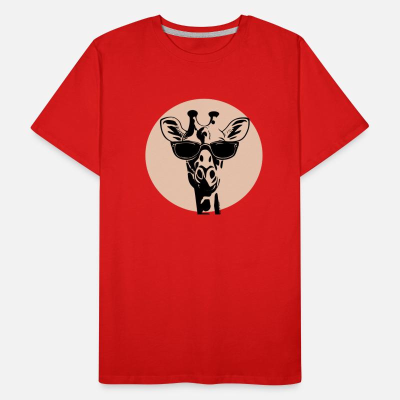 Giraffe with glasses Men's Premium Organic T-Shirt
