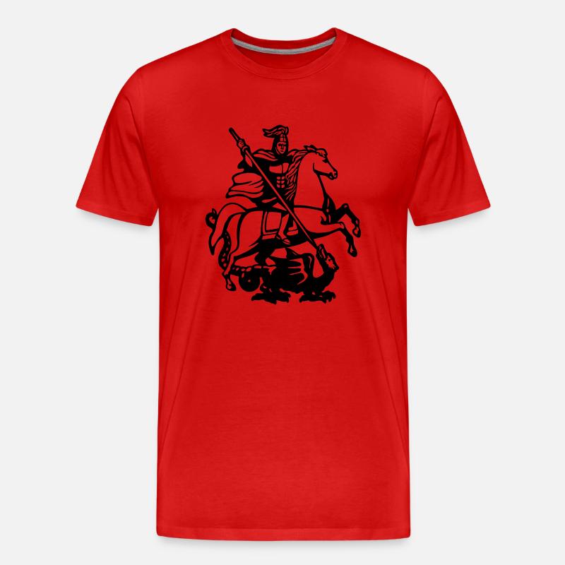 Ridder Saint George dræber dragen - Herre Premium T-shirt økologisk - rød