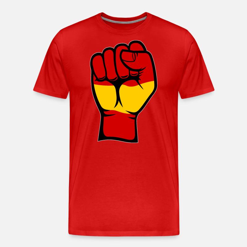 Spanien Flagge Faust Hand Symbol - Männer Premium Bio T-Shirt - Rot