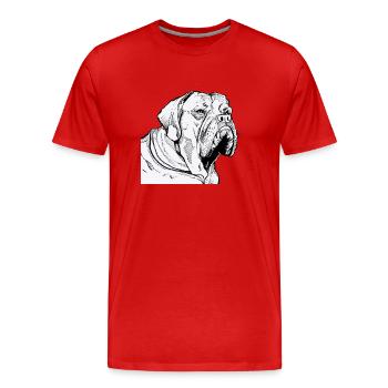 BULDOG Portrait animalier - T-shirt bio Premium Homme - rouge - Devant - Damien (186cm)