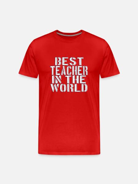 Bester Lehrer der Welt - Männer Premium Bio T-Shirt - Rot