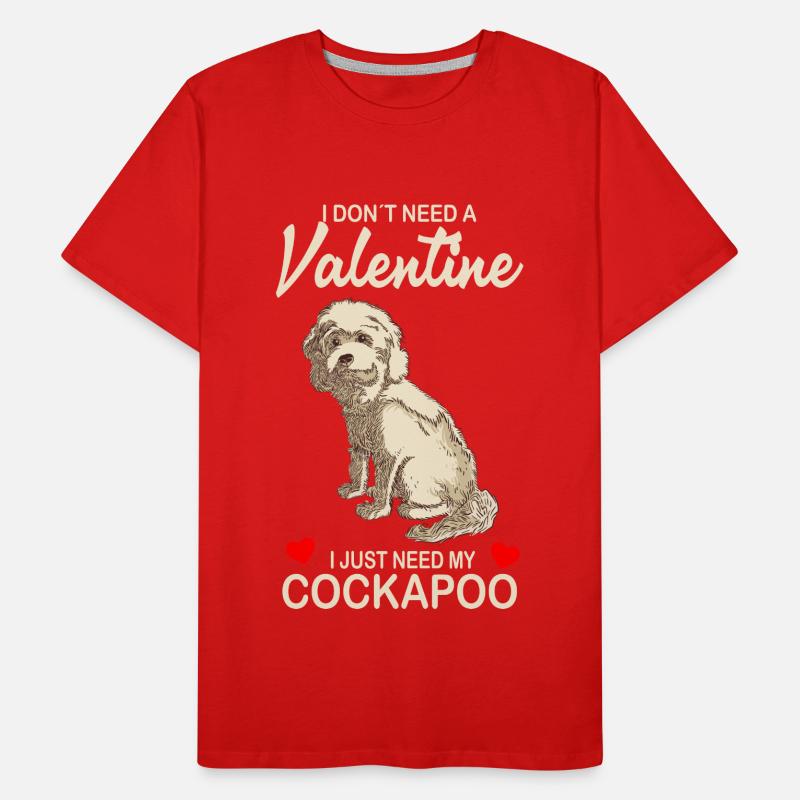 Cockapoo Chiens mignons | Cadeaux de la Saint-Valentin T-shirt bio Premium Homme