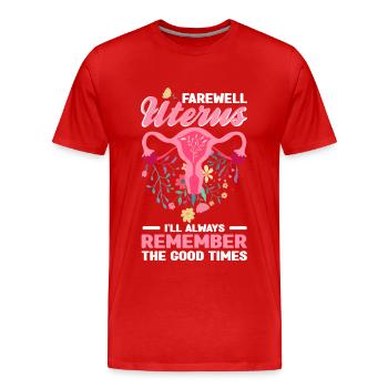 Gebärmutterentfernung - Männer Premium Bio T-Shirt - Rot - Vorne - Damien (186cm)