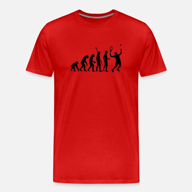 evolution_tennis_b_1c - Männer Premium Bio T-Shirt - Rot