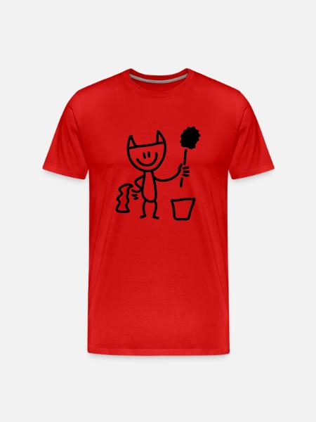 Putzteufel - Line - Männer Premium Bio T-Shirt - Rot