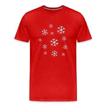 flocon de neige flocons de neige Noël - T-shirt bio Premium Homme - rouge - Devant - Damien (186cm)
