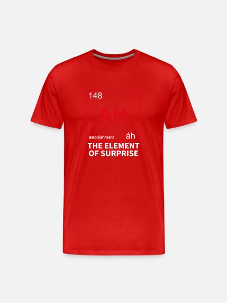 Chemisch element voor verrassing - verrassing - Mannen premium biologisch T-shirt - rood
