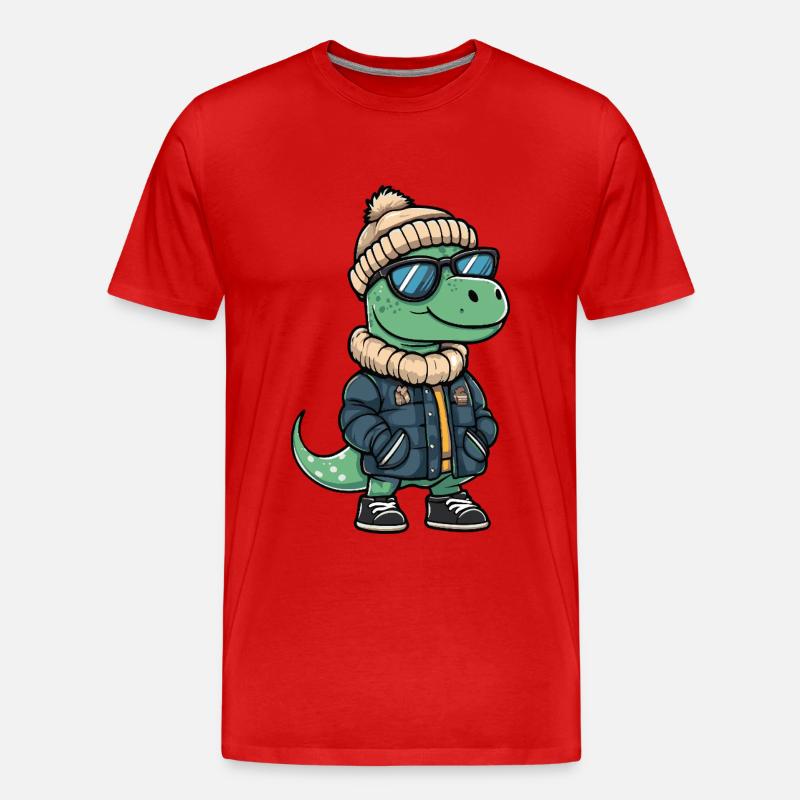 Dinosaurier brontosaurus Cool Comic - Männer Premium Bio T-Shirt - Rot