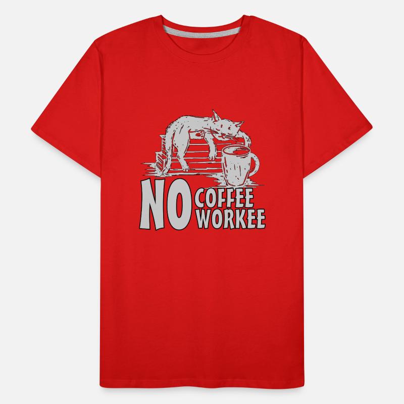 Pas de café pas de travail Café Chat T-shirt bio Premium Homme