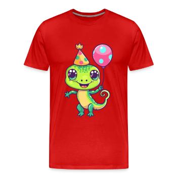Echse Geburtstag Comic - Männer Premium Bio T-Shirt - Rot - Vorne - Damien (186cm)