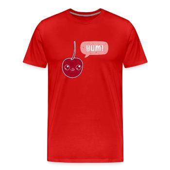 Yummy Cherry - Männer Premium Bio T-Shirt - Rot - Vorne - Damien (186cm)