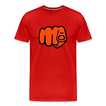 Finger - Männer Premium Bio T-Shirt - Rot - Vorne - Damien (186cm)