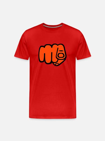 Finger - Männer Premium Bio T-Shirt - Rot