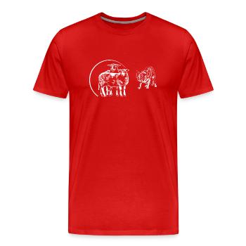 BORDER COLLIE herding dog sheep - Men's Premium Organic T-Shirt - red - Front - Damien (186cm)