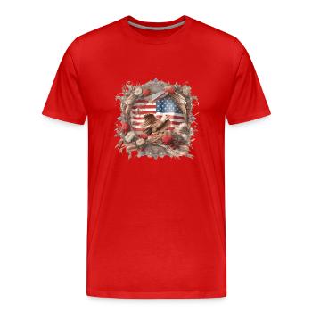 Weißkopfadler Amerika Amerika Fahne Usa - Männer Premium Bio T-Shirt - Rot - Vorne - Damien (186cm)