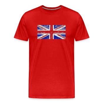 Union Jack Drapeau Anglais Grande-Bretagne - T-shirt bio Premium Homme - rouge - Devant - Damien (186cm)