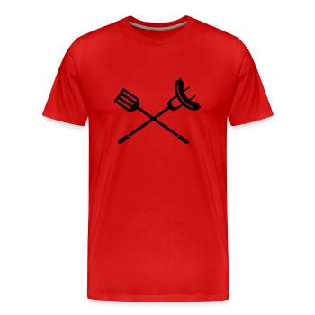 gril - T-shirt bio Premium Homme - rouge - Devant - Damien (186cm)