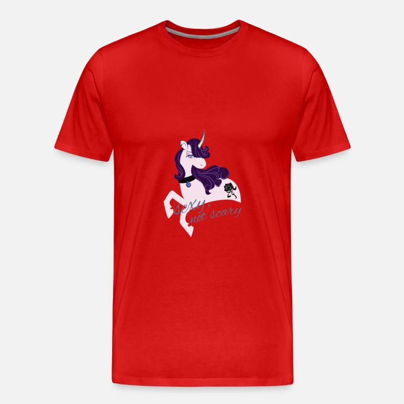 Sexy Gothik Einhorn - Männer Premium Bio T-Shirt - Rot